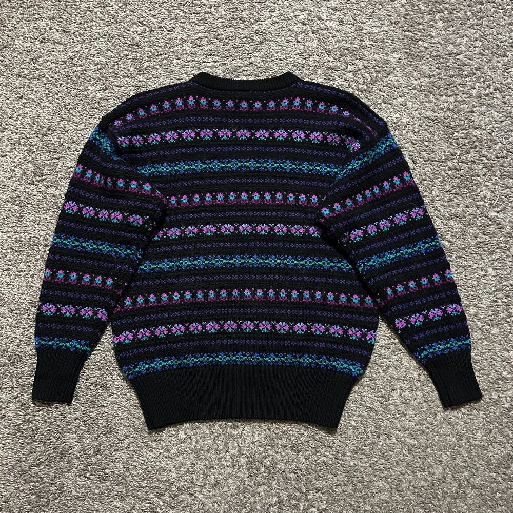 Vintage Wool Sweater Ski Snow Colorful Knit Crewneck Pullover Womens Medium - Picture 6 of 8